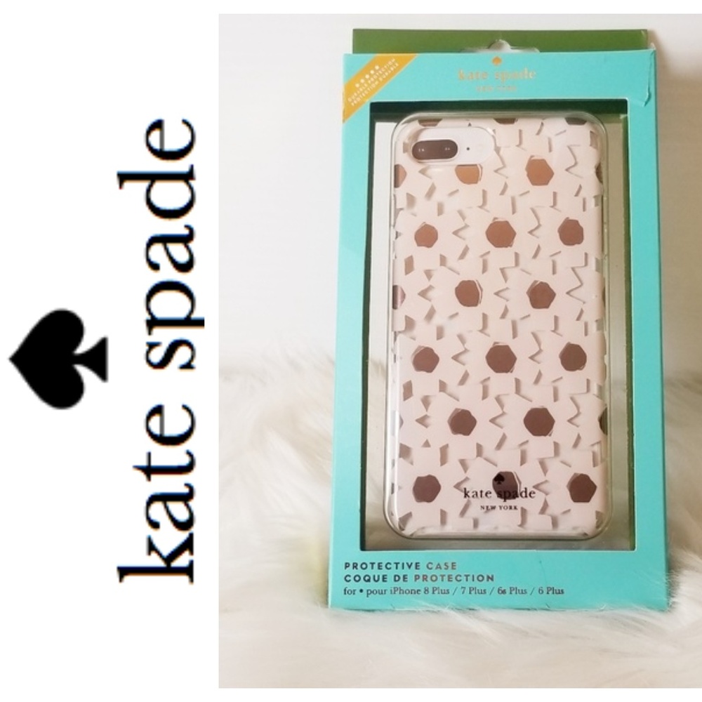 Kate spade Iphone plus case clear w/ pink flowers